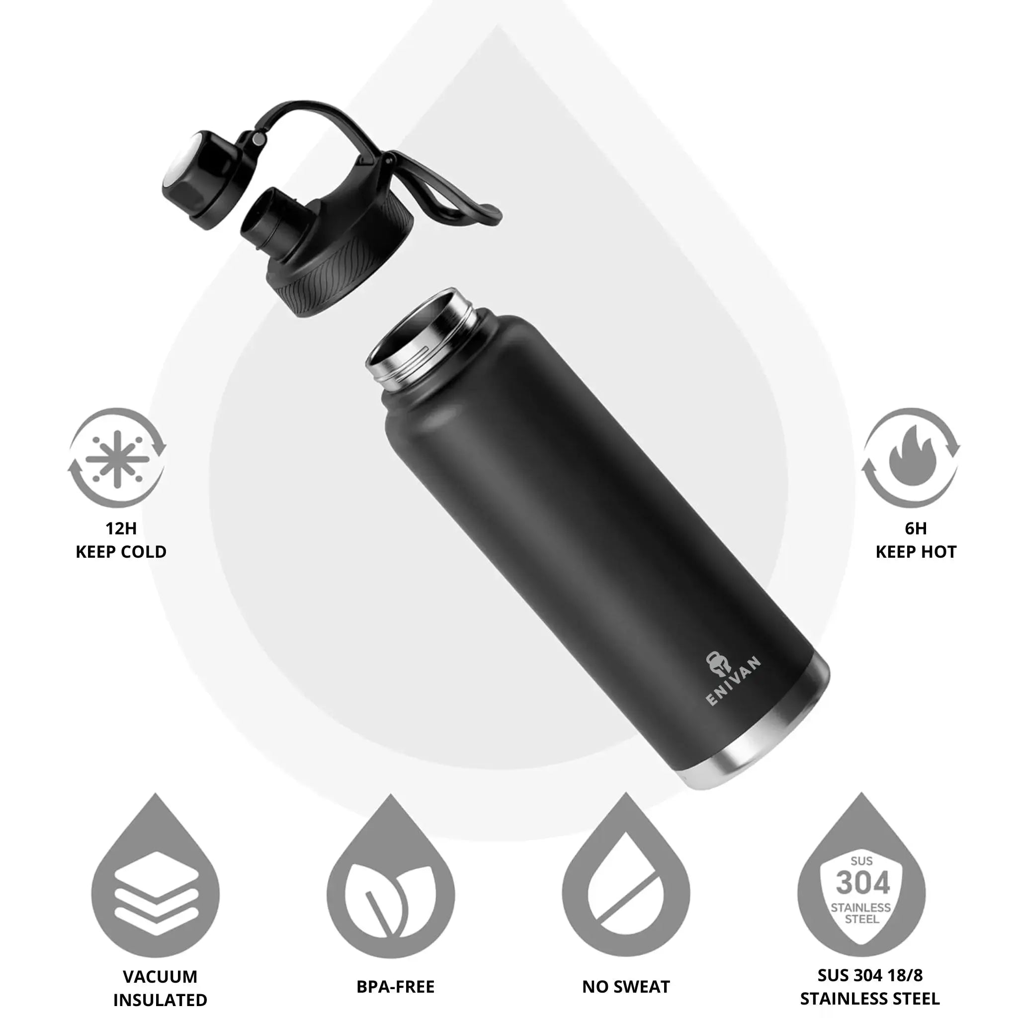 PACK SAC DE SPORT MAGNÉTIQUE VERT + GOURDE ISOTHERME ENIVAN