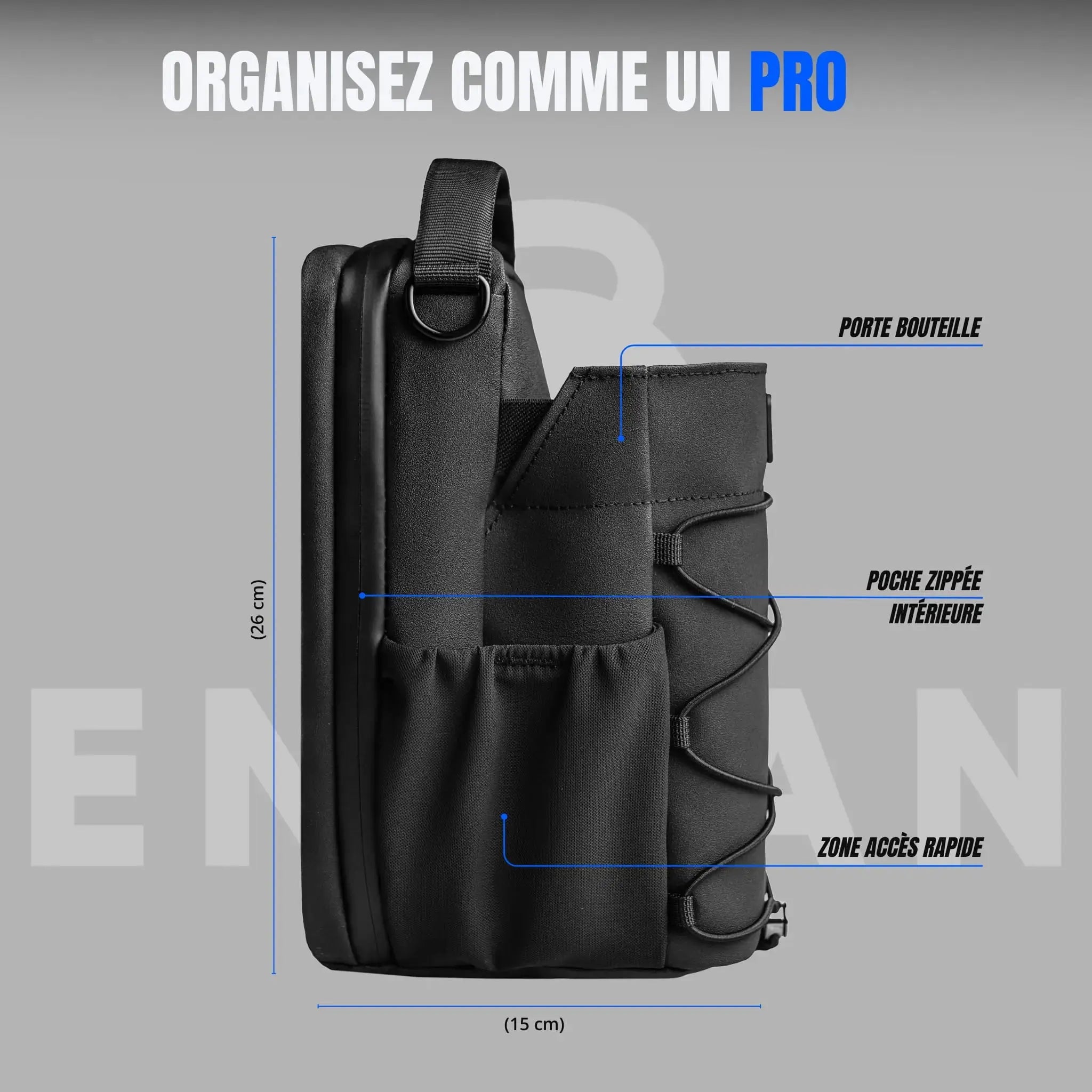 ENIVAN GREEN MAGNETIC SPORTS BAG WITH BOTTLE HOLDER Enivan