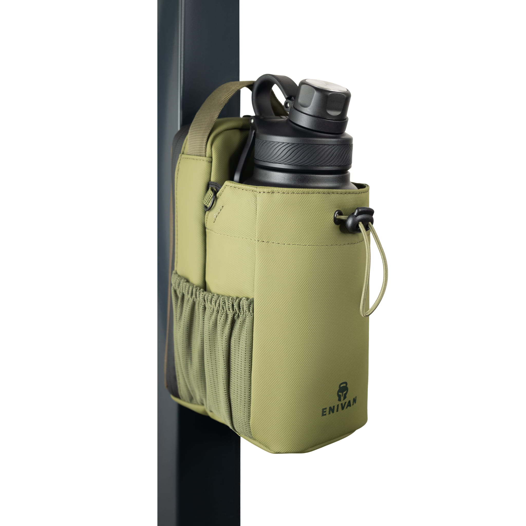 ENIVAN GREEN MAGNETIC SPORTS BAG WITH BOTTLE HOLDER