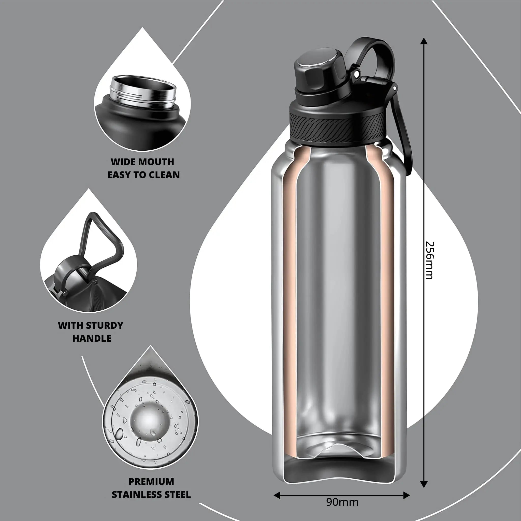PACK SAC DE SPORT MAGNÉTIQUE VERT + GOURDE ISOTHERME ENIVAN 