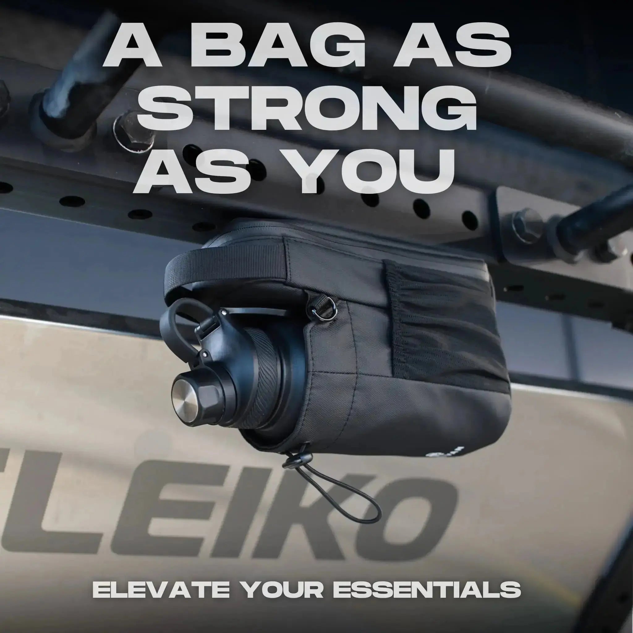 ENIVAN BLACK MAGNETIC GYM BAG WITH BOTTLE HOLDER Enivan